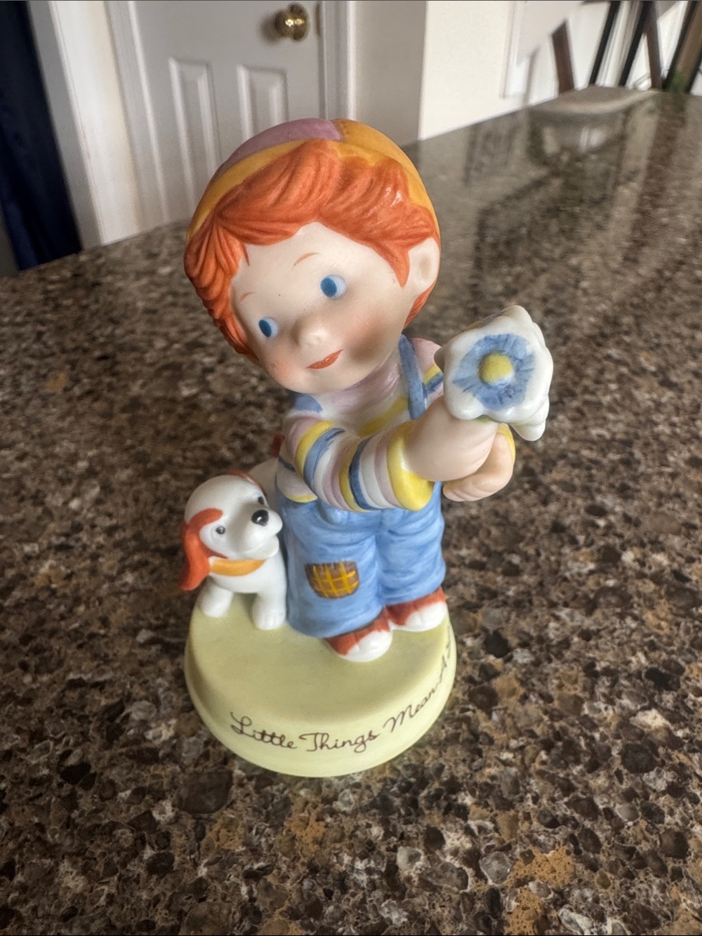 AVON 1983 Little Things Mean a Lot Ceramic Boy Figurine in Multicolors